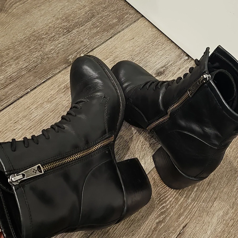 PATRICIA NASH Sicily Leather Block Heel Combat Boot